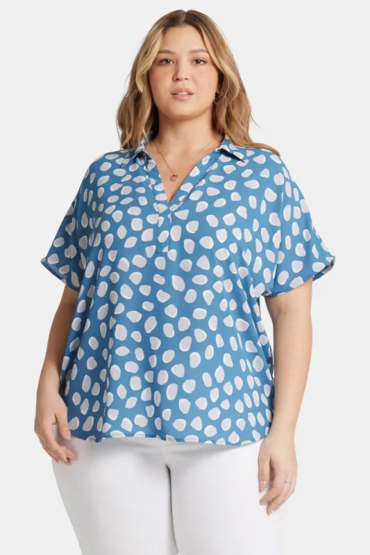 Becky Short Sleeved Blouse In Plus Size - Delilah Dots sold by NYDJ