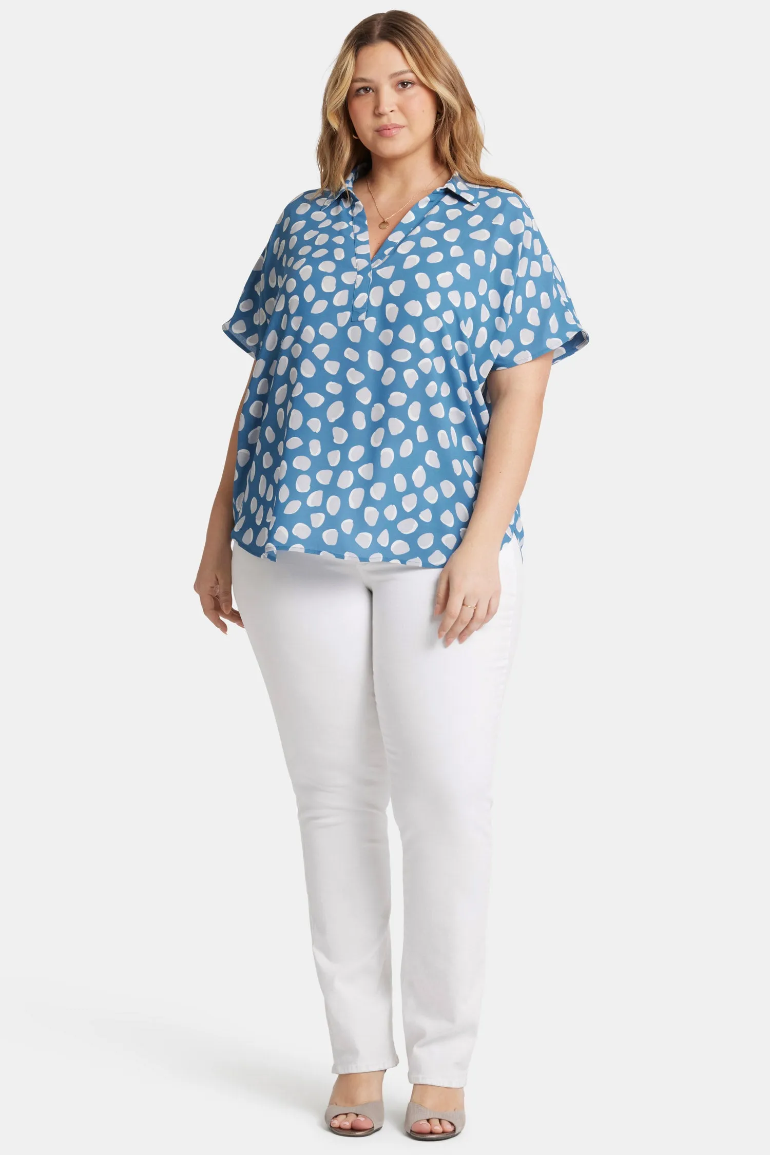 Becky Short Sleeved Blouse In Plus Size - Delilah Dots sold by NYDJ product image thumbnail 5