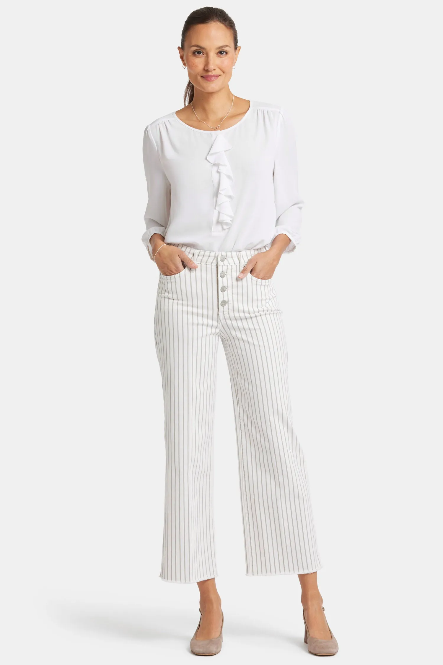 Teresa Wide Leg Ankle Jeans - Beach Cruise Stripe sold by NYDJ