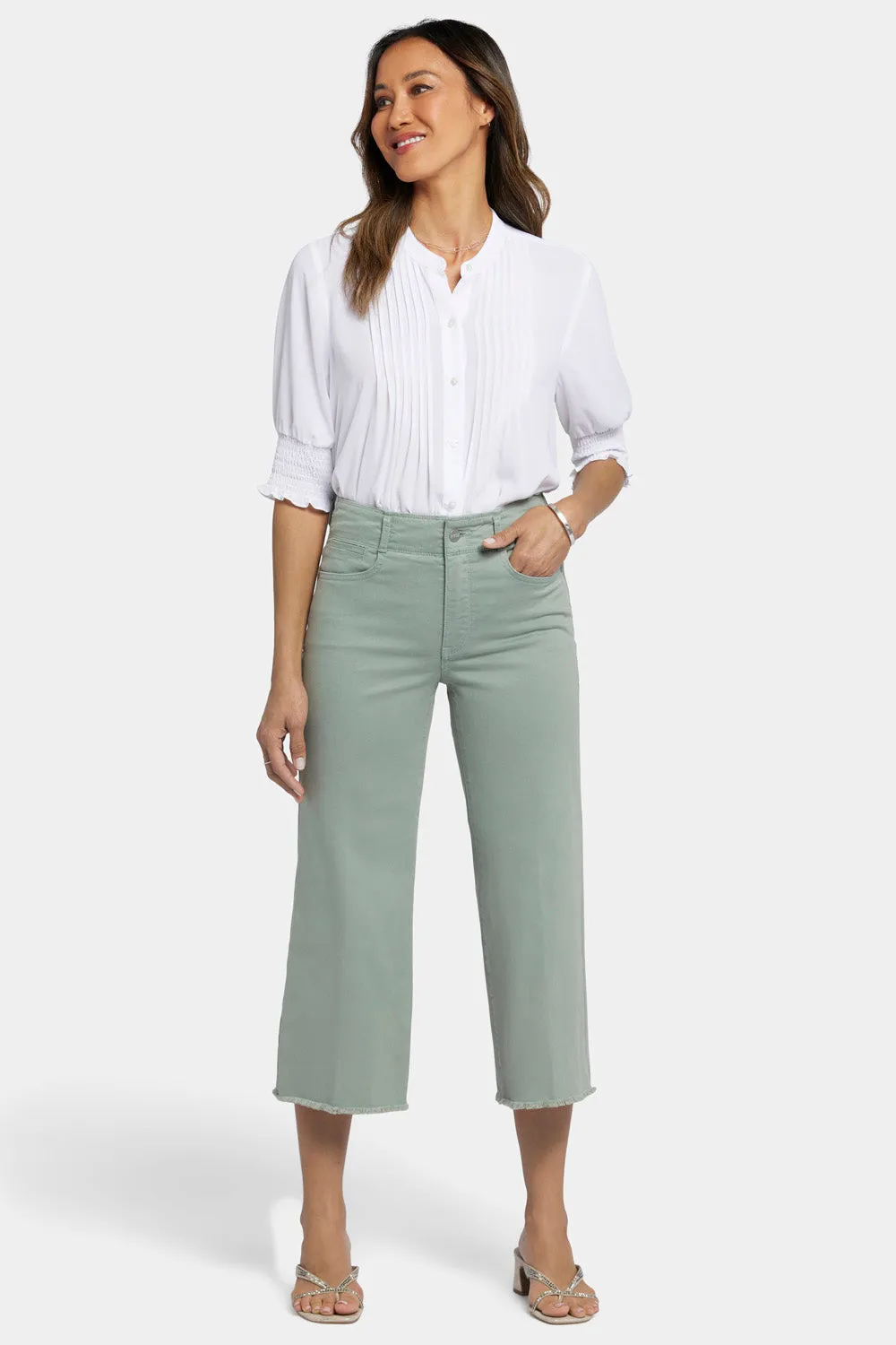 Brigitte Wide Leg Capri Jeans - Lily Pad sold by NYDJ product image thumbnail 4