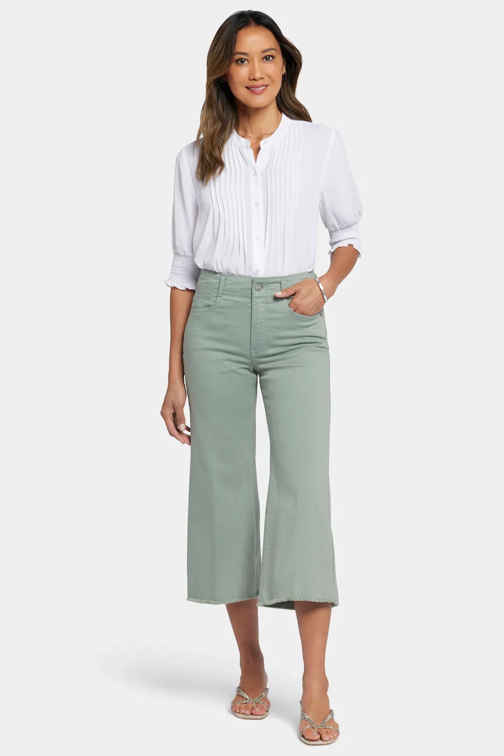 Brigitte Wide Leg Capri Jeans - Lily Pad sold by NYDJ