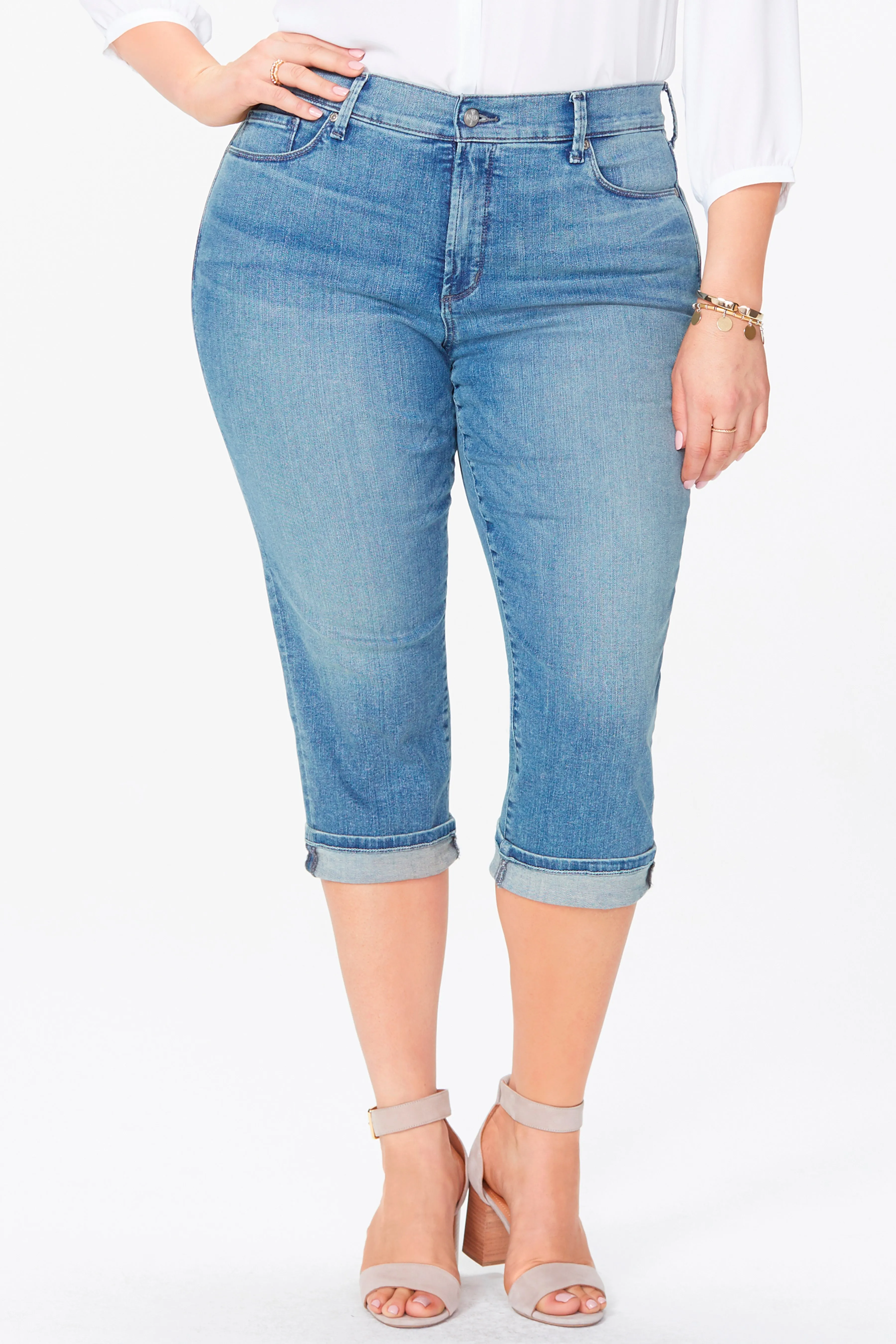 Marilyn Straight Crop Jeans In Plus Size - Pacific sold by NYDJ