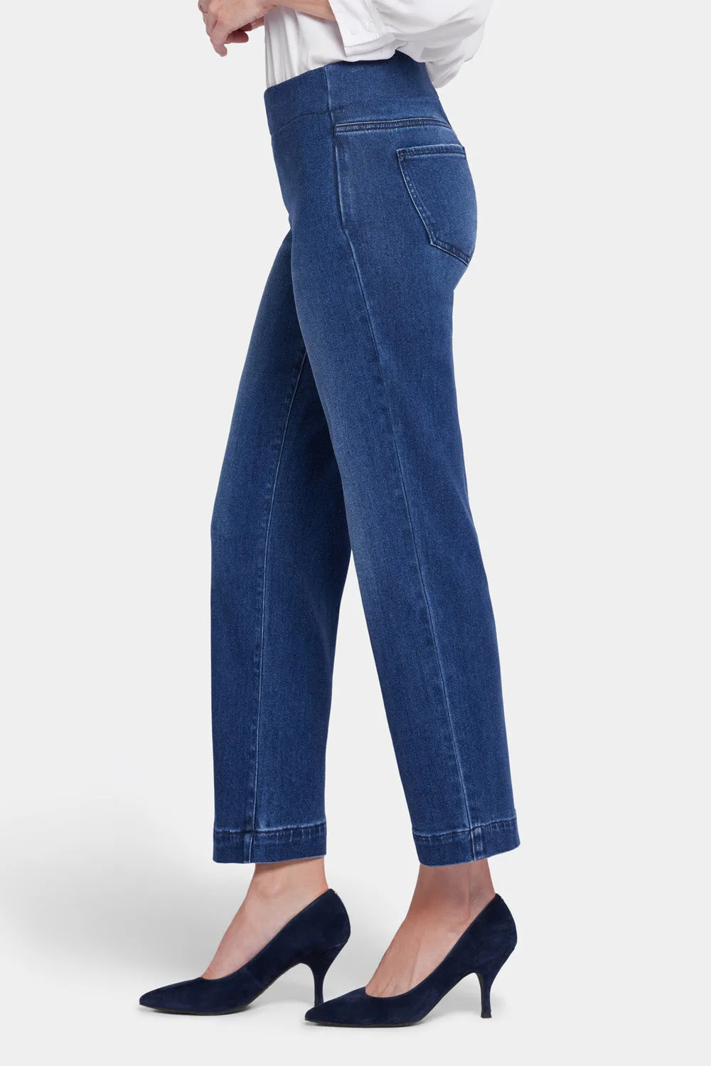 Bailey Relaxed Straight Ankle Pull-On Jeans - Mission Blue sold by NYDJ product image thumbnail 3