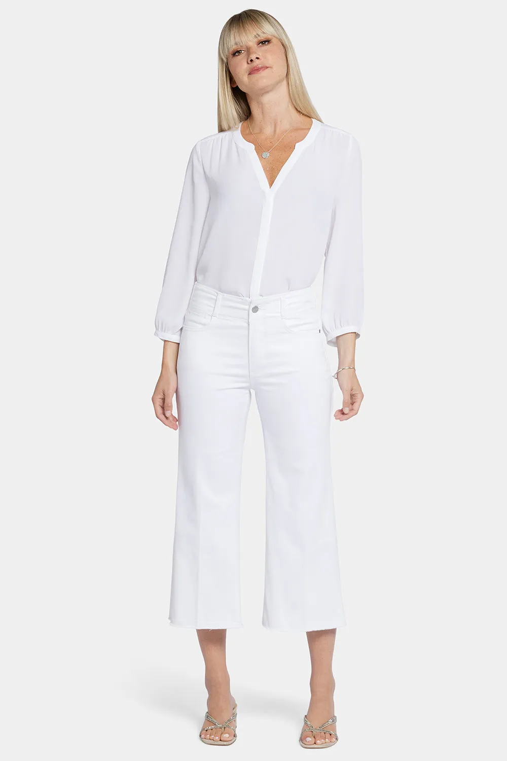 Brigitte Wide Leg Capri Jeans - Optic White sold by NYDJ product image thumbnail 4