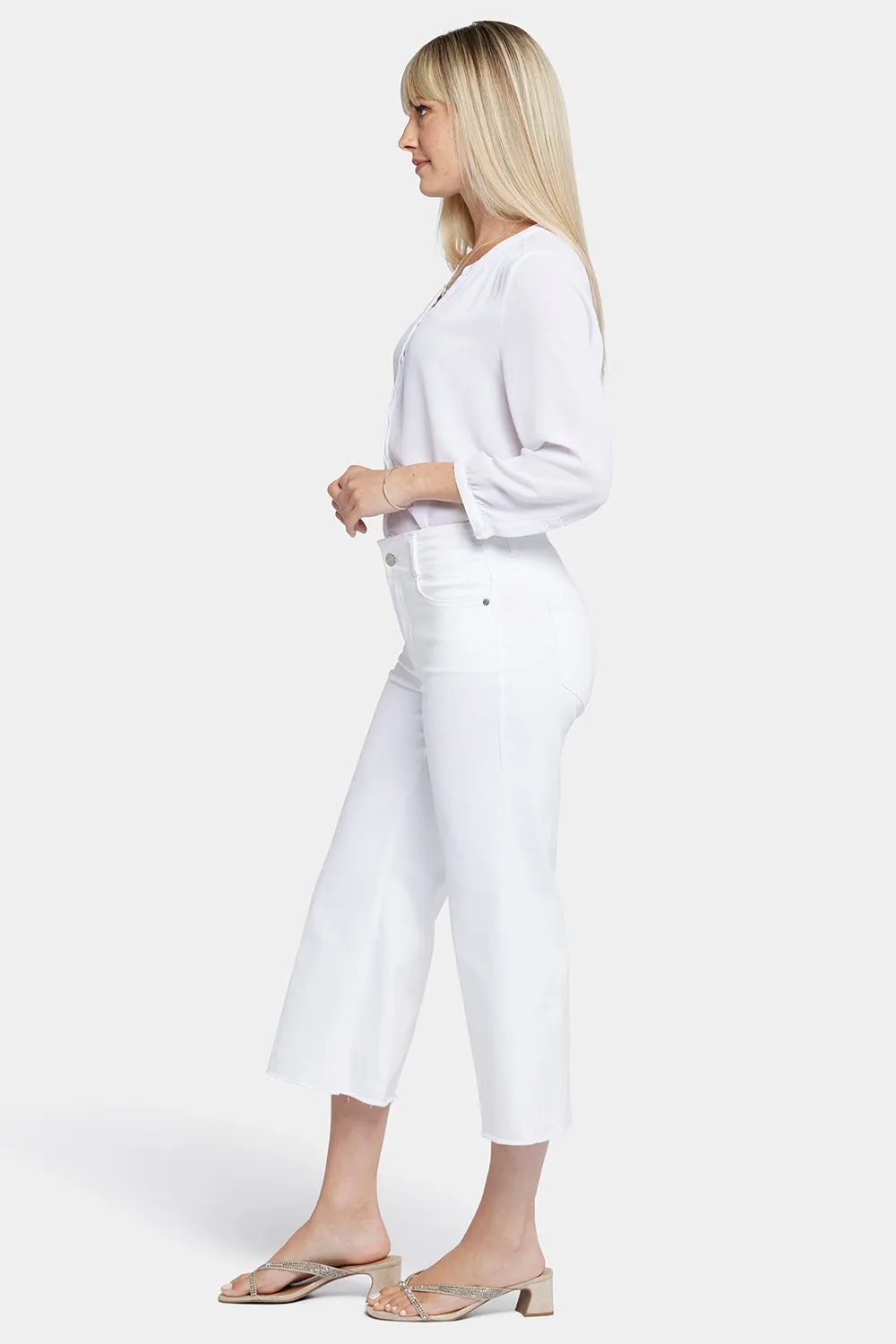 Brigitte Wide Leg Capri Jeans - Optic White sold by NYDJ product image thumbnail 5