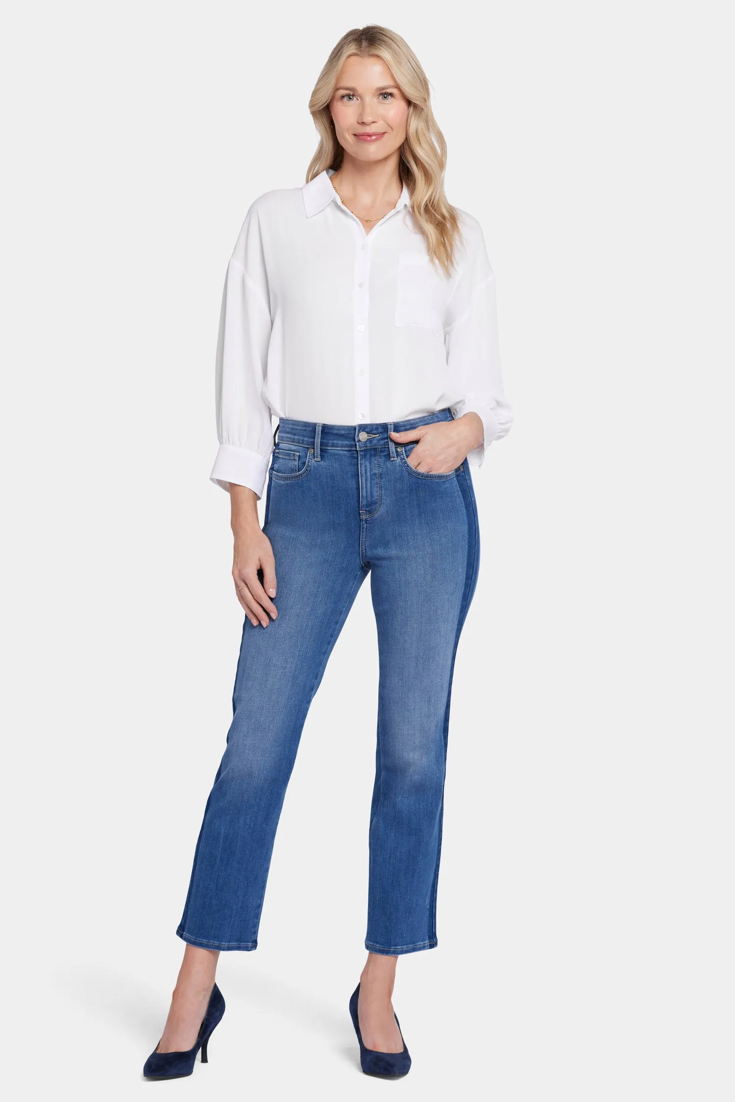 Marilyn Straight Ankle Jeans In Petite - Azure Wave sold by NYDJ product image thumbnail 5
