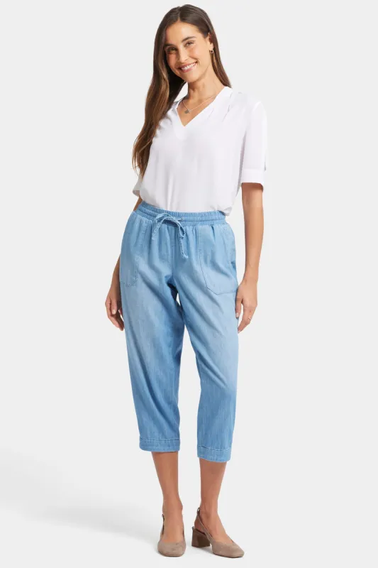 Relaxed Drawstring Cargo Pull-On Pants - Riviera Sky sold by NYDJ