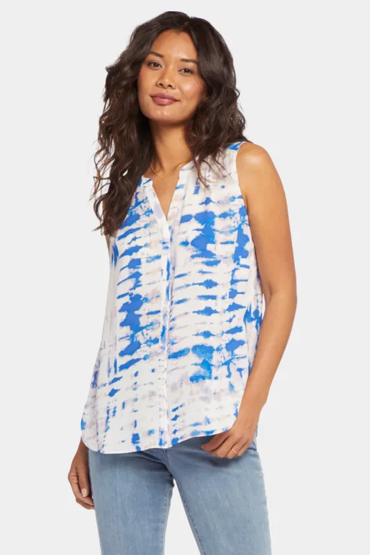 Sleeveless Pintuck Blouse - Crystal Bay sold by NYDJ
