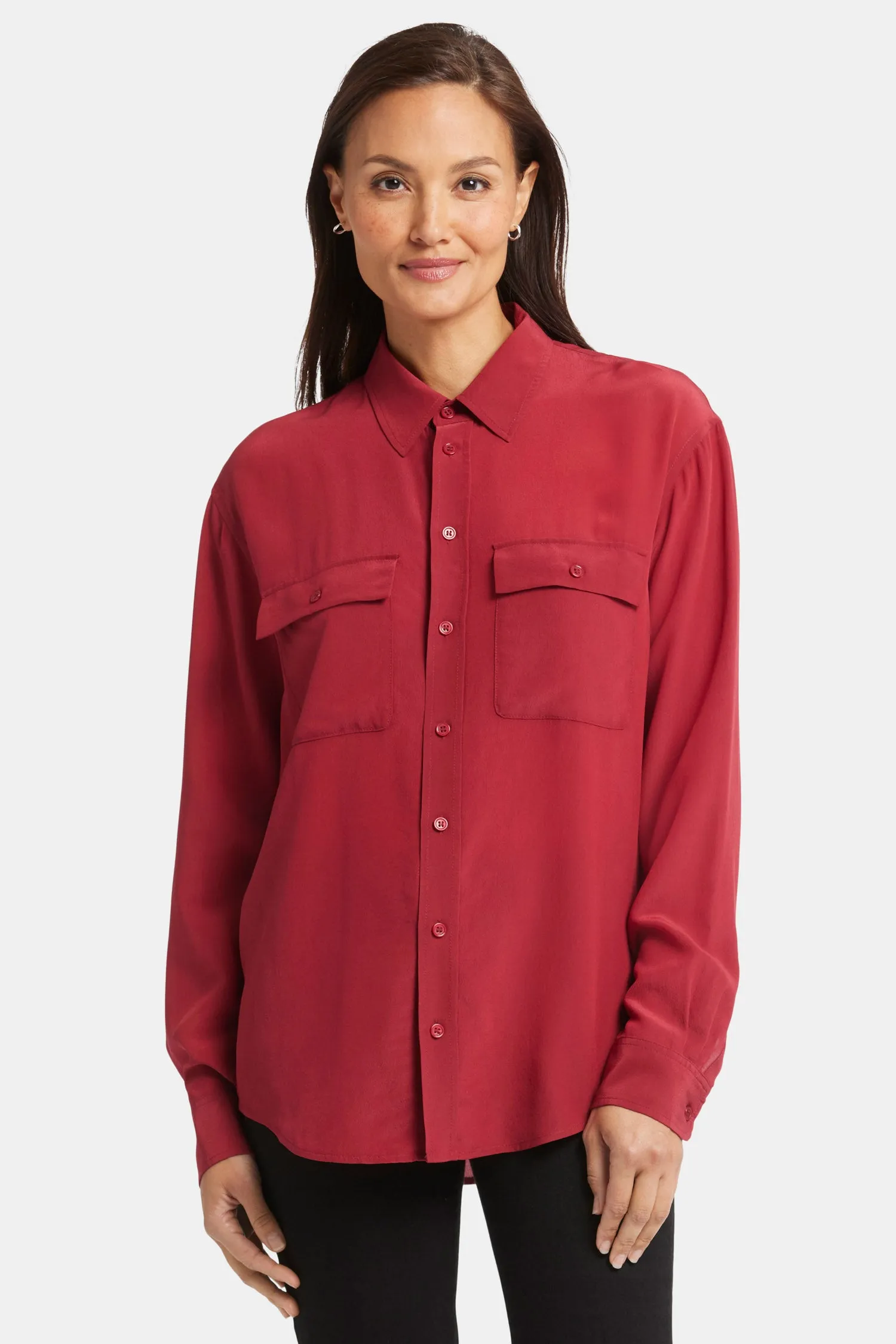 Lauren Silk Blouse - Wild Currant sold by NYDJ product image thumbnail 4