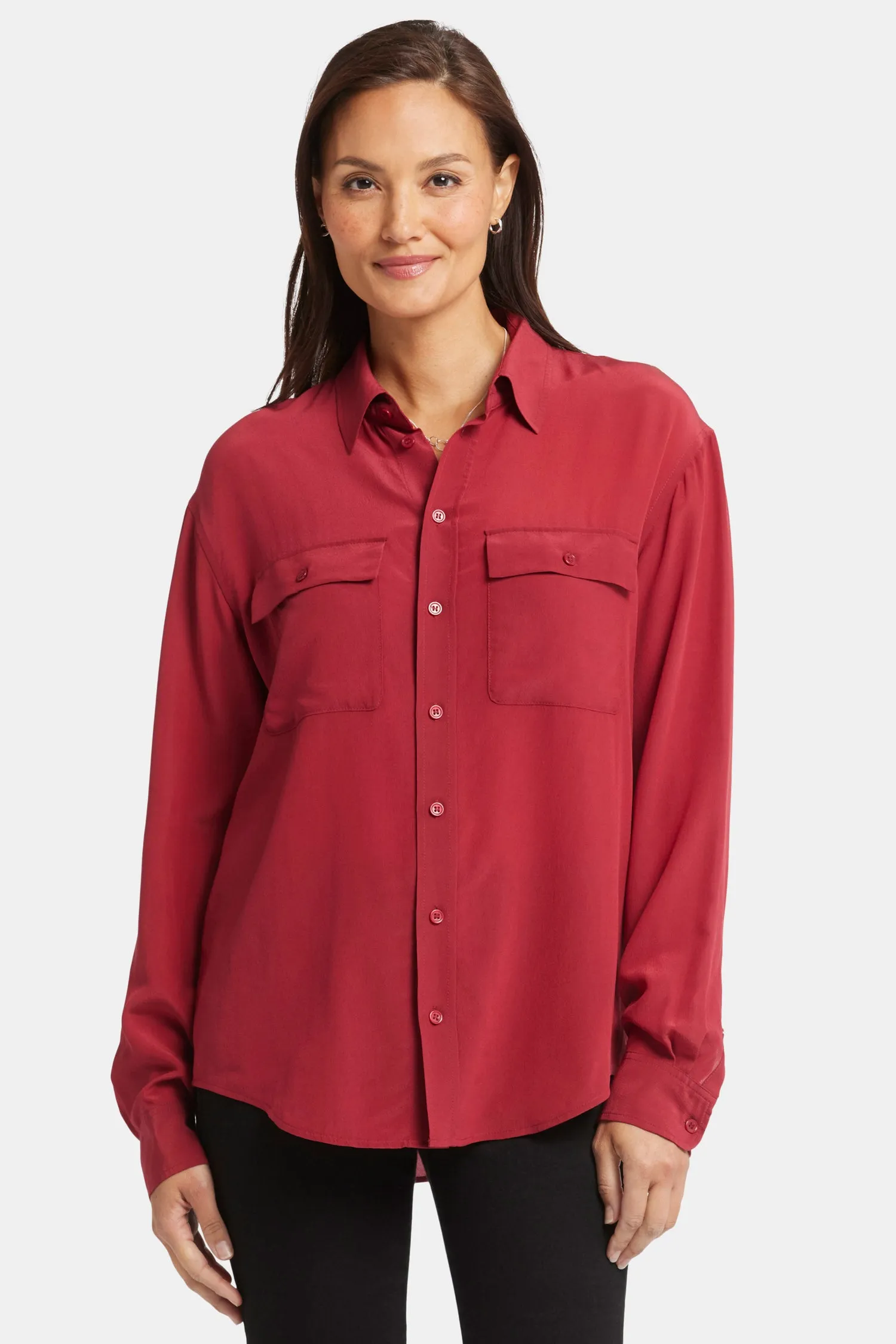 Lauren Silk Blouse - Wild Currant sold by NYDJ