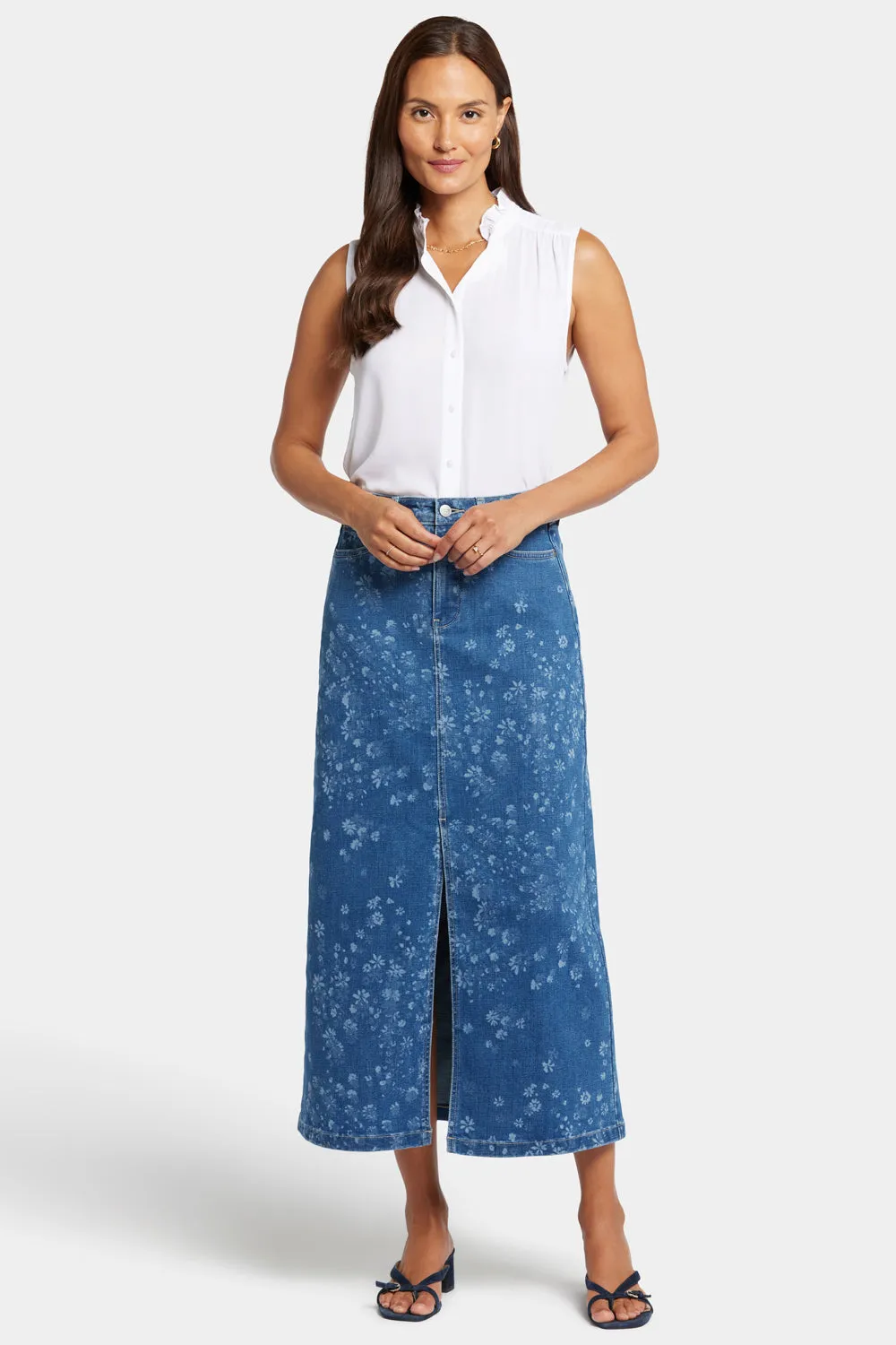 High Rise Long Skirt - Indigo Salome sold by NYDJ product image thumbnail 4