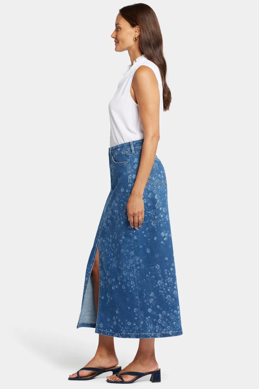 High Rise Long Skirt - Indigo Salome sold by NYDJ product image thumbnail 5