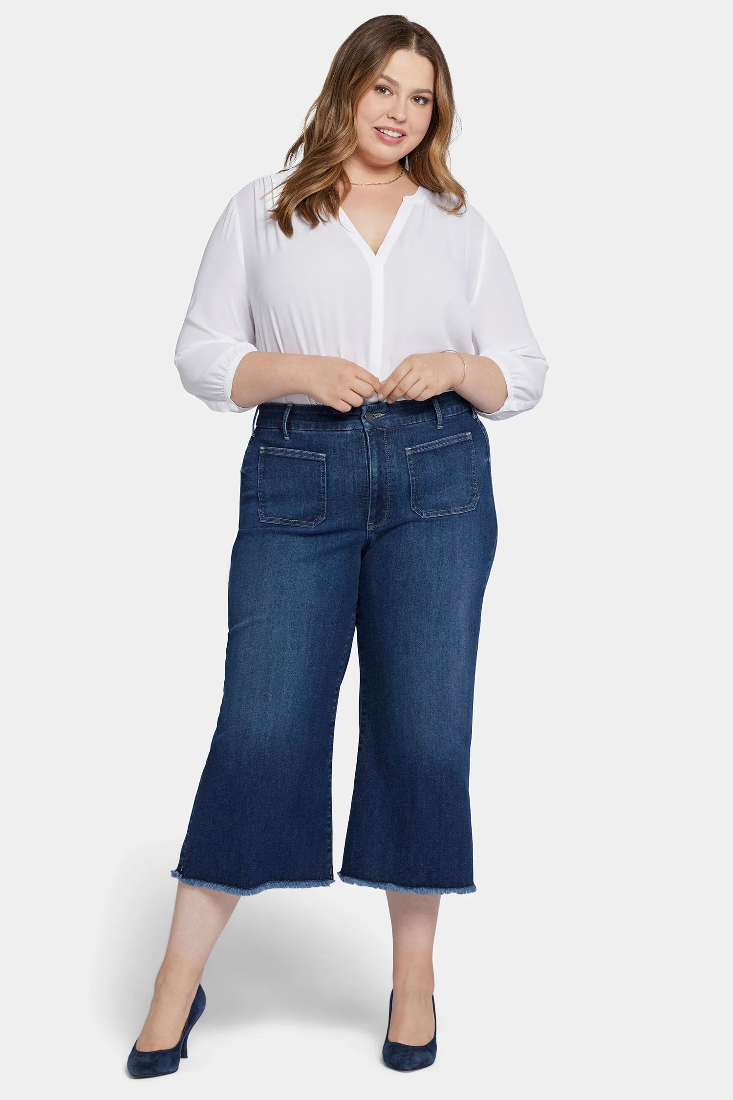 Patchie Wide Leg Capri Jeans In Petite Plus Size - Fanciful sold by NYDJ