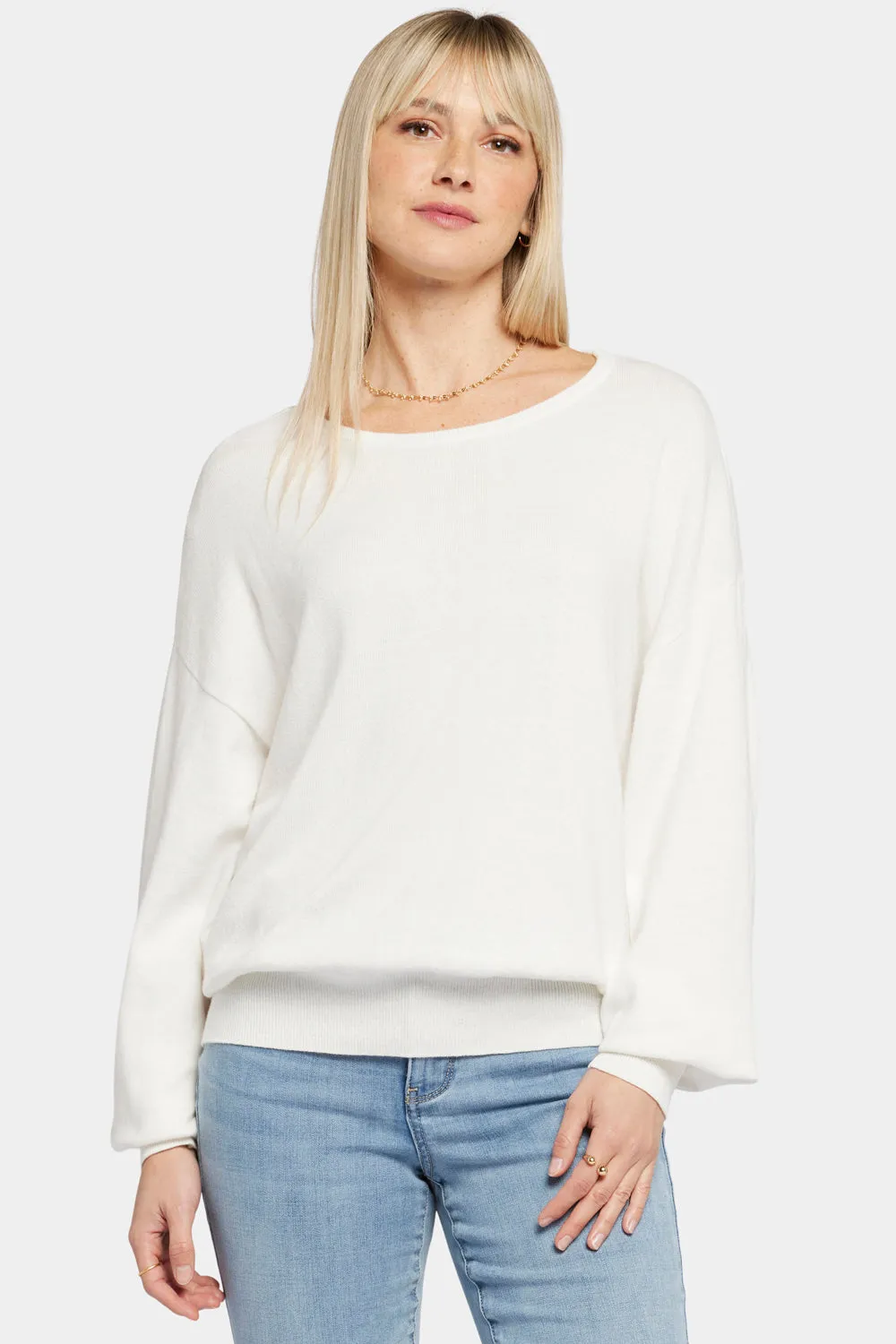 Dolman Sleeved Boatneck Sweater - Ivory sold by NYDJ