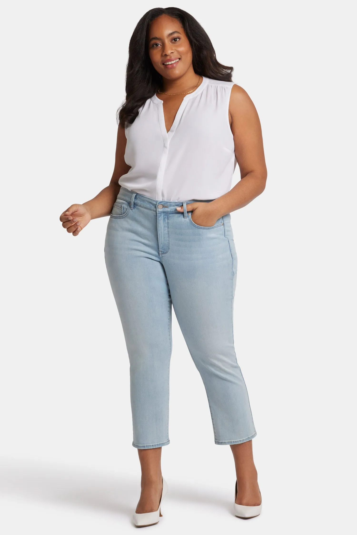 Marilyn Straight Ankle Jeans In Plus Size - Mykonos sold by NYDJ product image thumbnail 4
