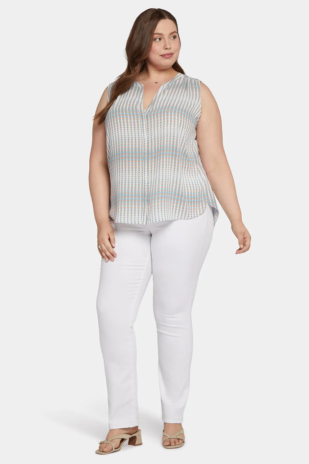 Sleeveless Pintuck Blouse In Plus Size - Azure Oracle sold by NYDJ product image thumbnail 3