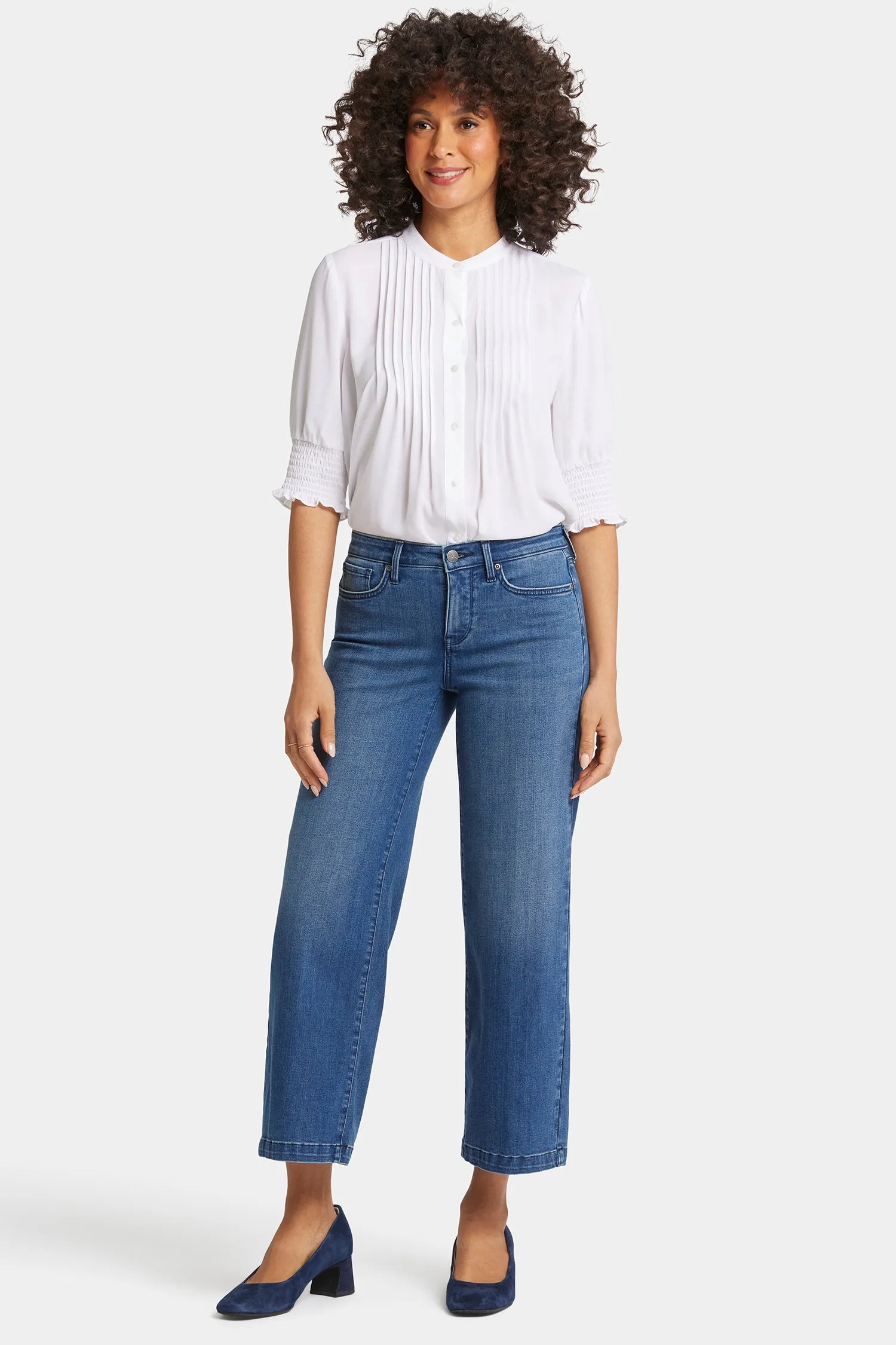 Teresa Wide Leg Ankle Jeans - Mission Blue sold by NYDJ product image thumbnail 4