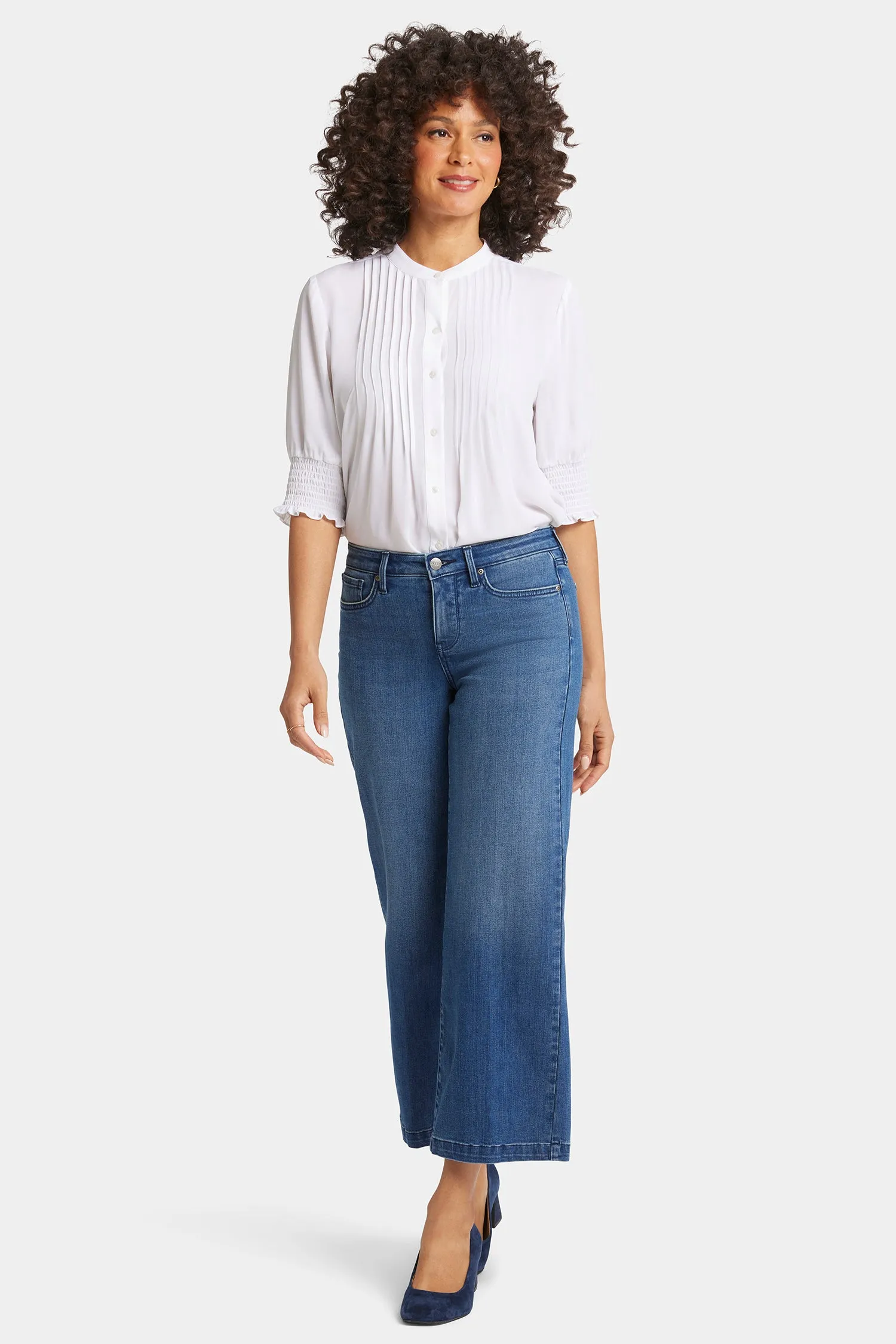 Teresa Wide Leg Ankle Jeans - Mission Blue sold by NYDJ