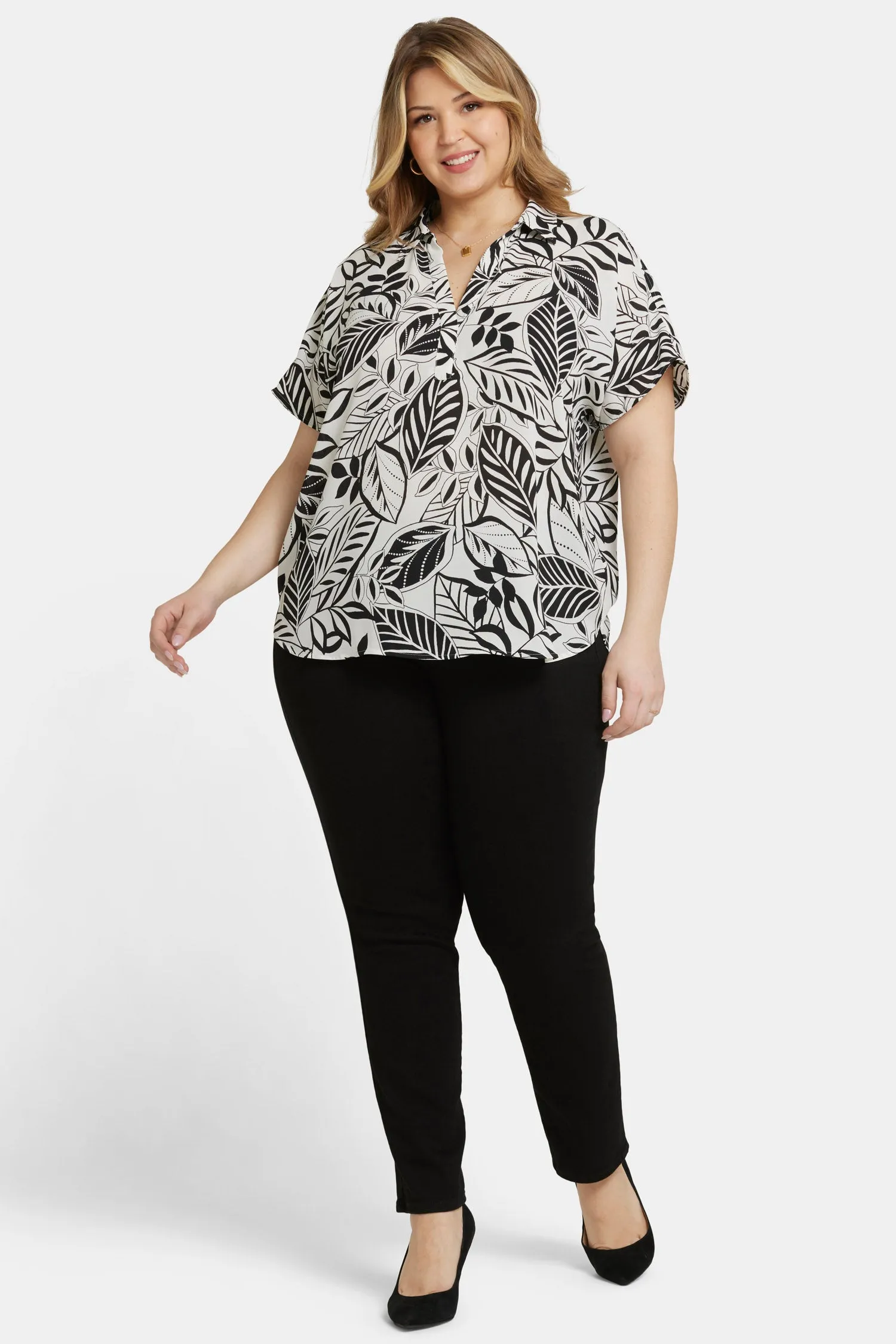 Becky Short Sleeved Blouse In Plus Size - Gerania sold by NYDJ product image thumbnail 5