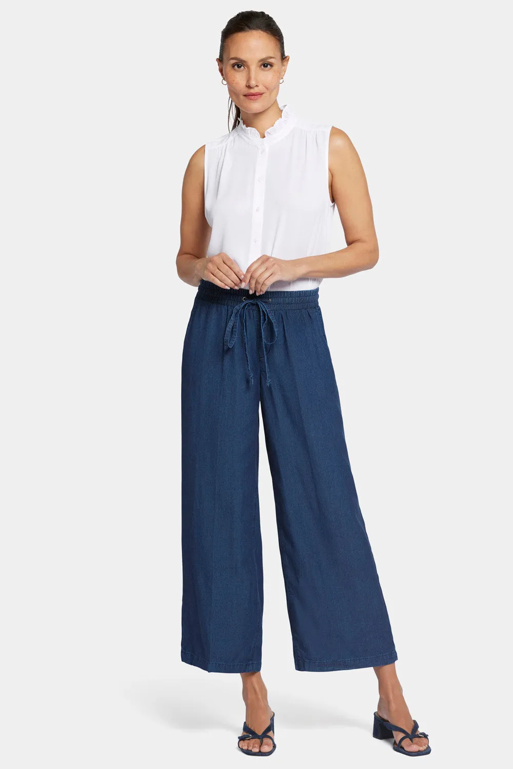 Jayne Wide Leg Ankle Pull-On Pants - Indigo Ocean sold by NYDJ product image thumbnail 4