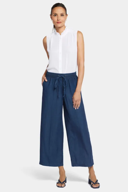 Jayne Wide Leg Ankle Pull-On Pants - Indigo Ocean sold by NYDJ
