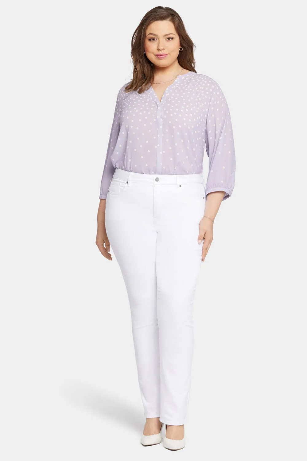 Marilyn Straight Jeans In Plus Size - Optic White sold by NYDJ