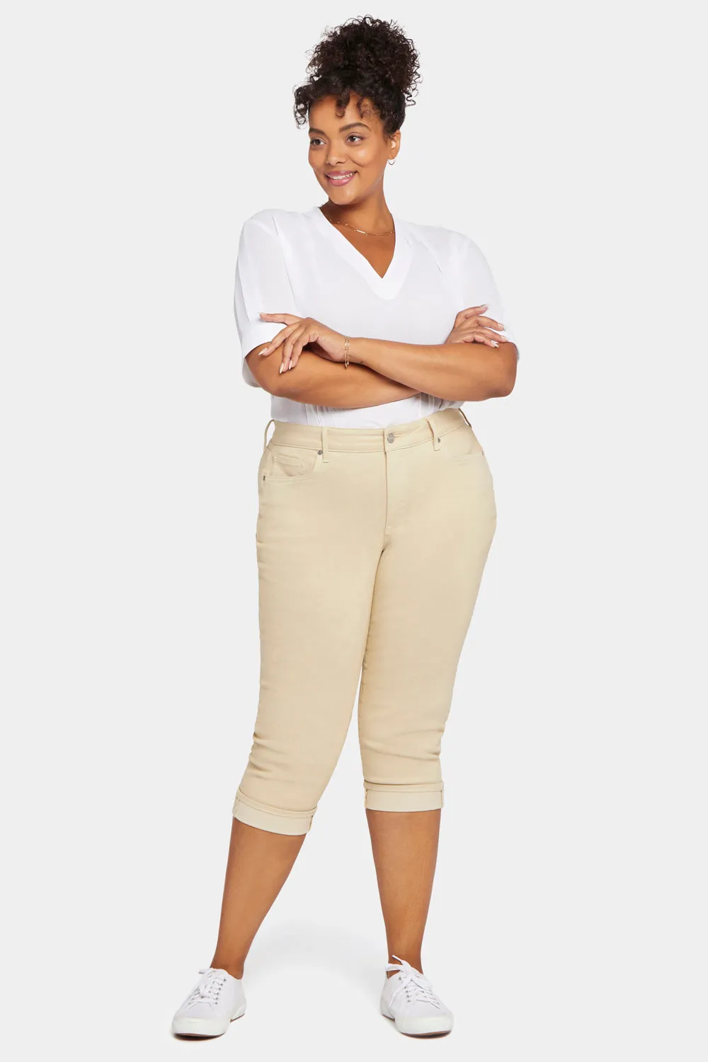 Marilyn Straight Crop Jeans In Plus Size - Butter sold by NYDJ