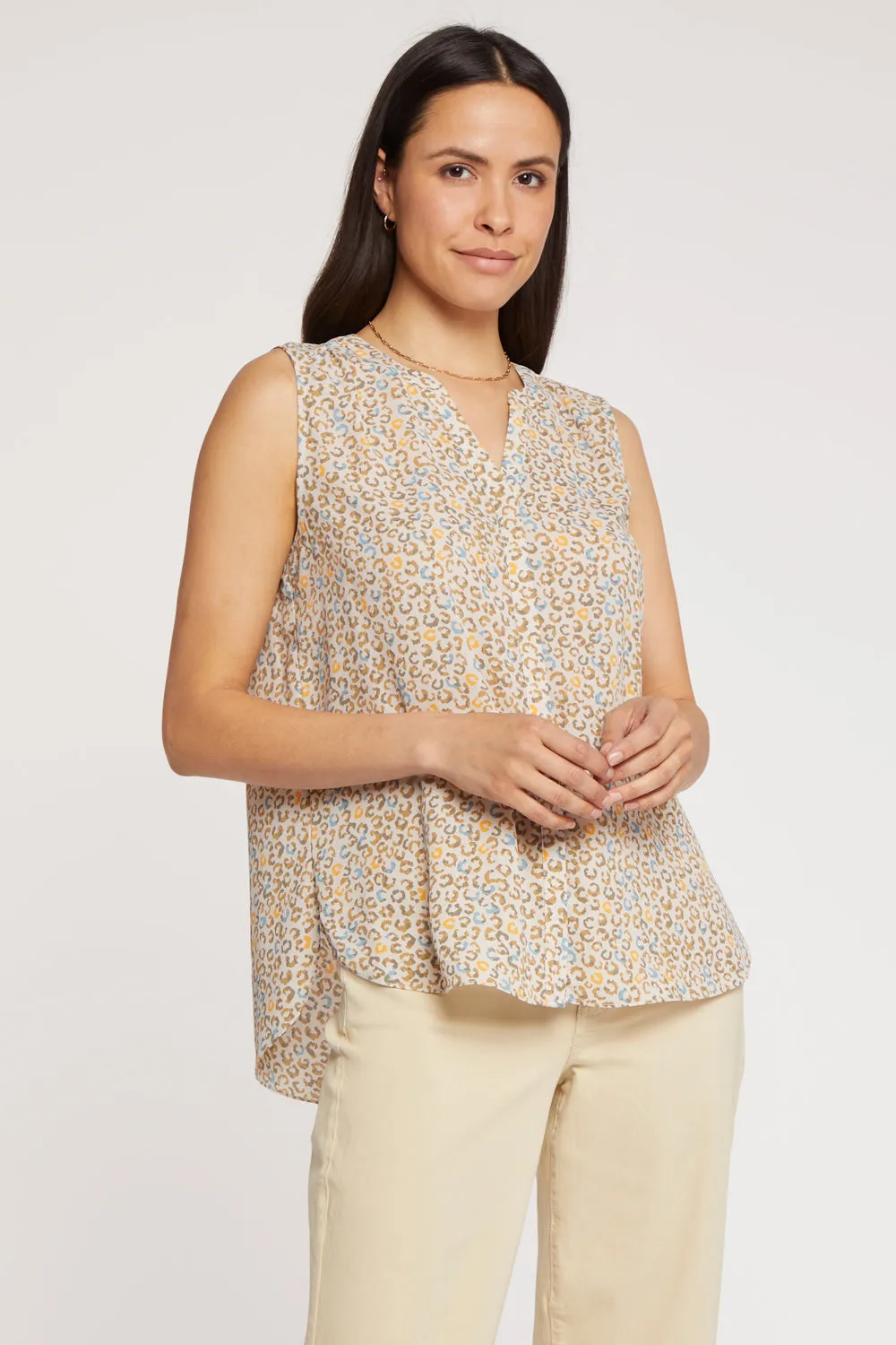 Sleeveless Pintuck Blouse - Sand Cat sold by NYDJ product image thumbnail 4