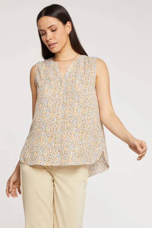 Sleeveless Pintuck Blouse - Sand Cat sold by NYDJ