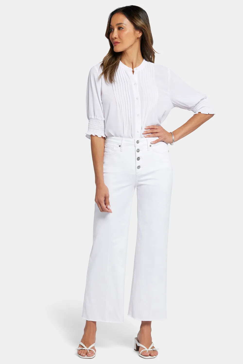 Teresa Wide Leg Ankle Jeans - Optic White sold by NYDJ