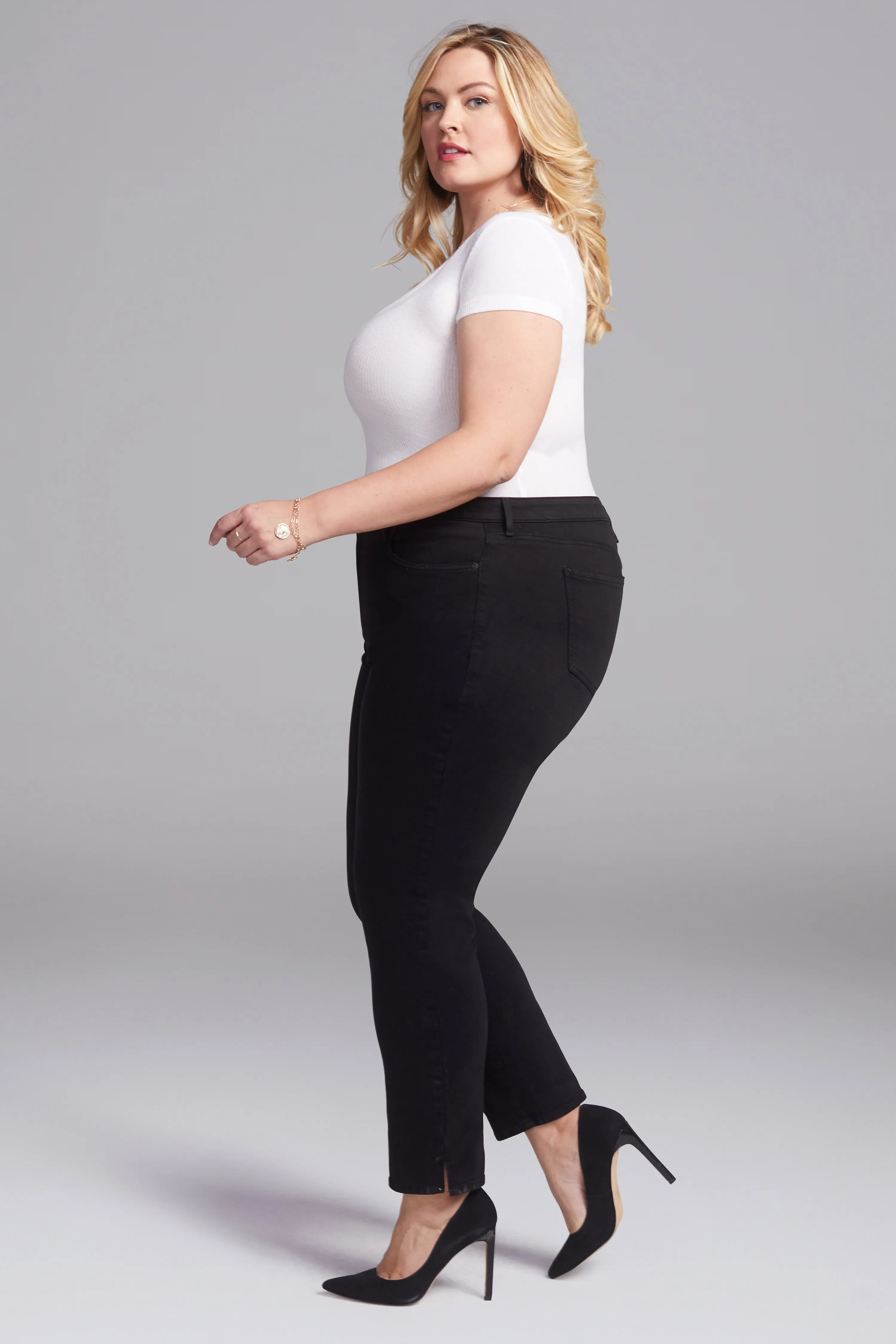 Slim Straight Ankle Jeans In Short Inseam - Black sold by NYDJ product image thumbnail 3