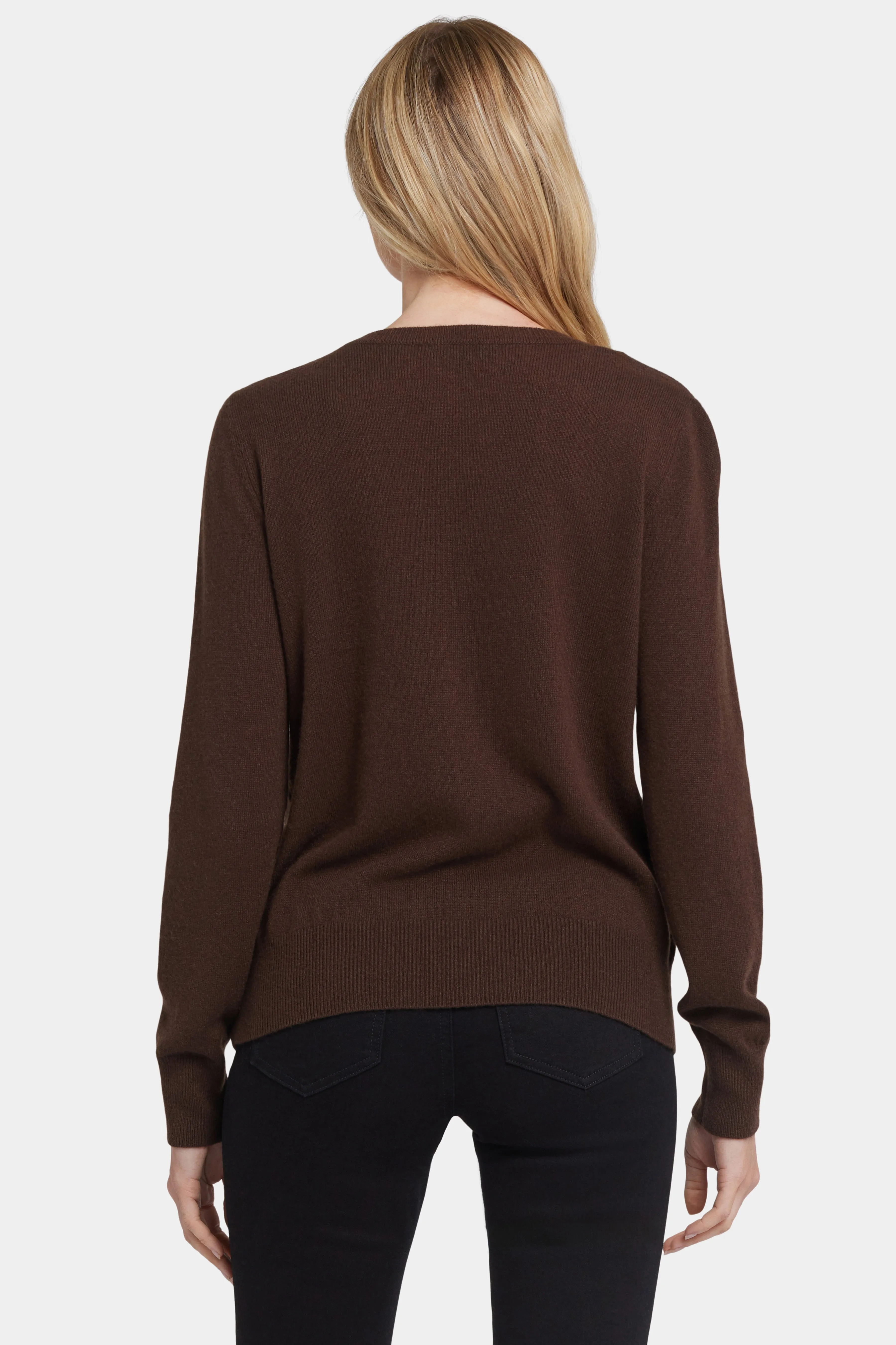 Cashmere Classic V-Neck Sweater - Brown sold by NYDJ product image thumbnail 2