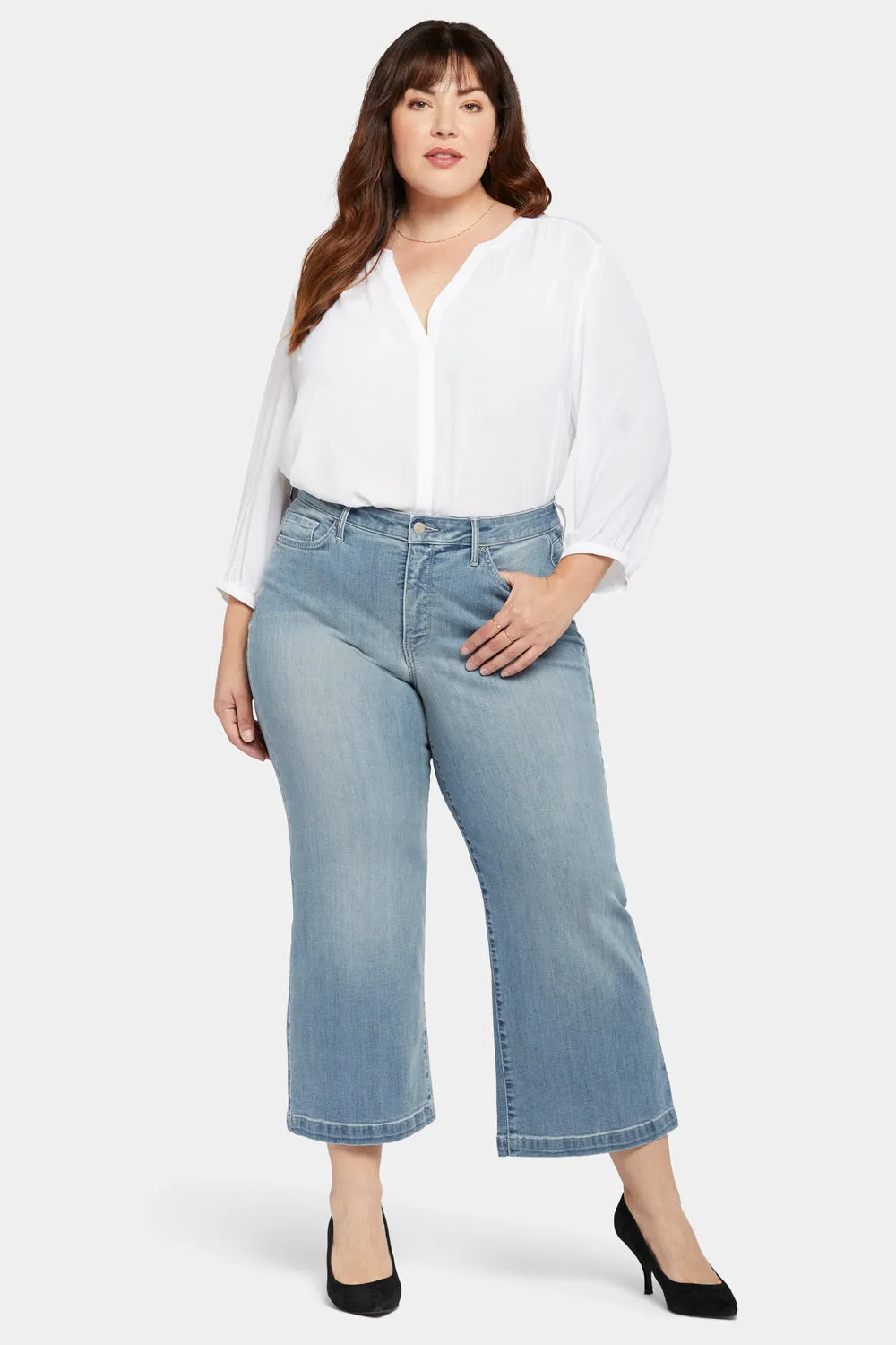Teresa Wide Leg Ankle Jeans In Plus Size - Thistle Falls sold by NYDJ