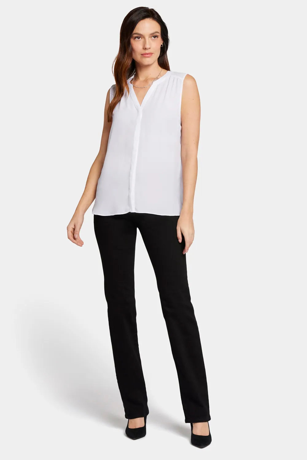 Sleeveless Pintuck Blouse - Optic White sold by NYDJ product image thumbnail 5