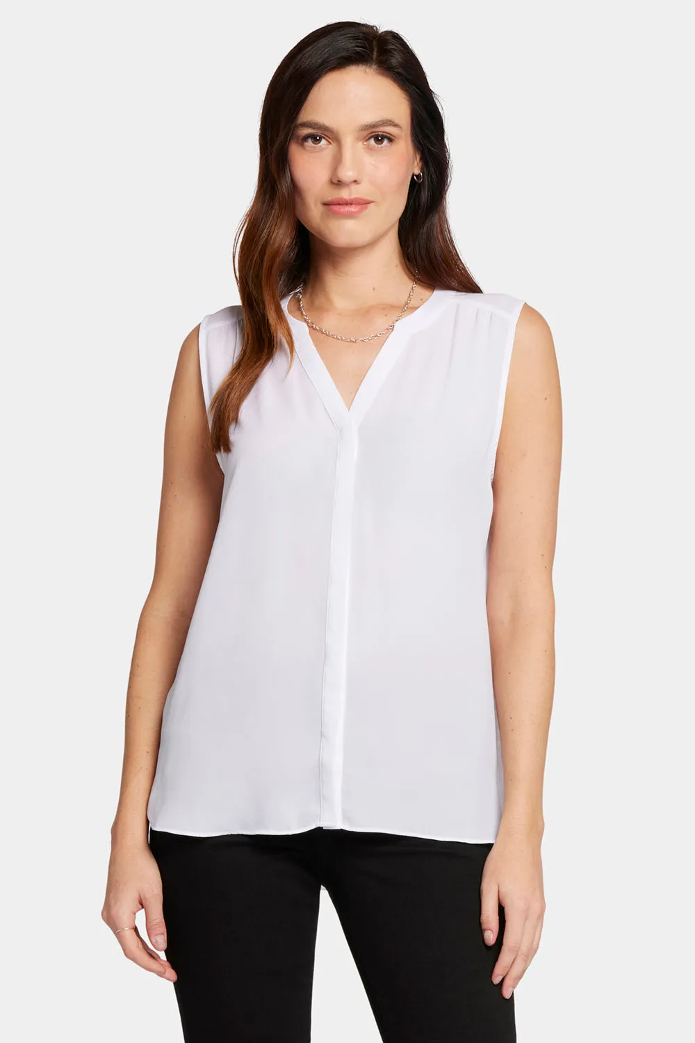 Sleeveless Pintuck Blouse - Optic White sold by NYDJ product image thumbnail 4