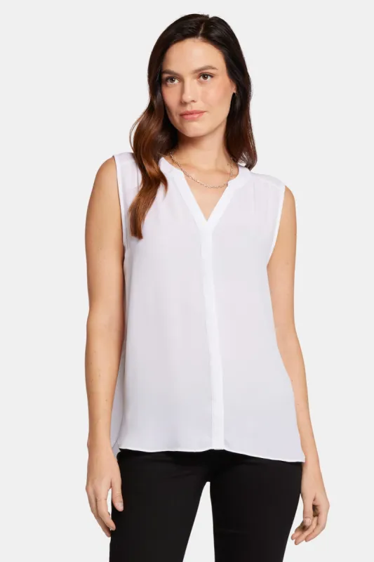 Sleeveless Pintuck Blouse - Optic White sold by NYDJ