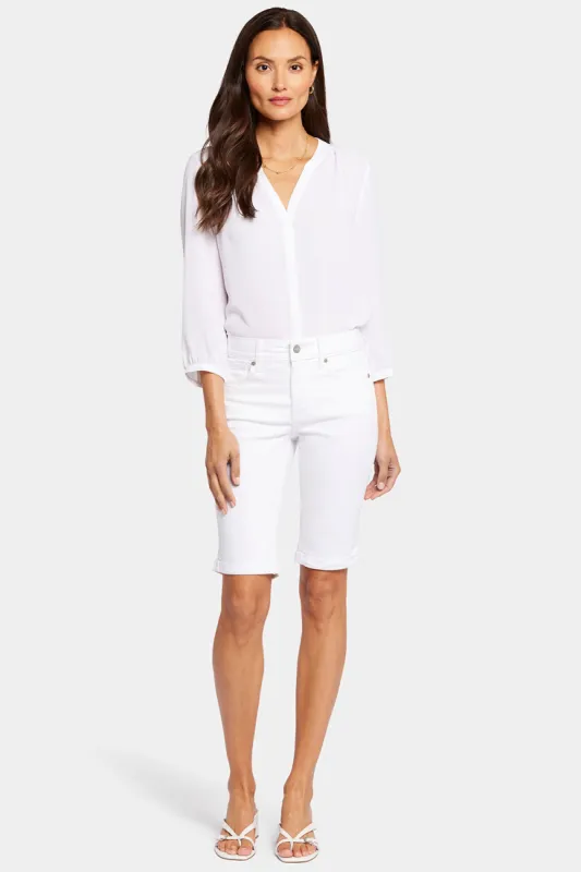 Briella 11 Inch Denim Shorts - Optic White sold by NYDJ
