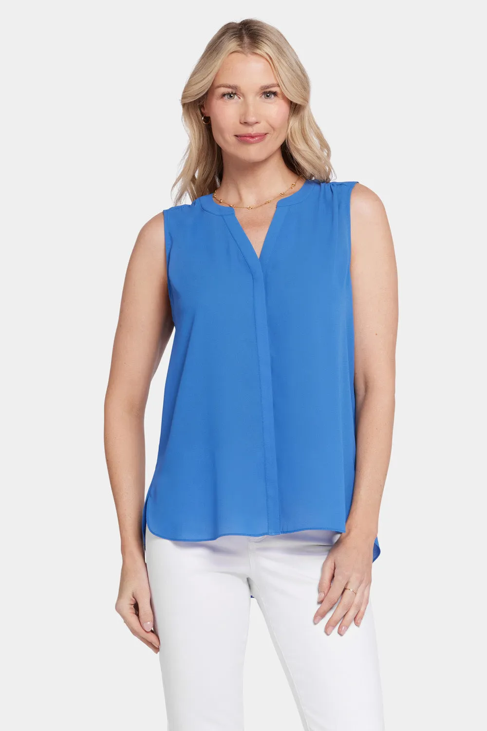 Sleeveless Pintuck Blouse - Greek Sea sold by NYDJ product image thumbnail 4