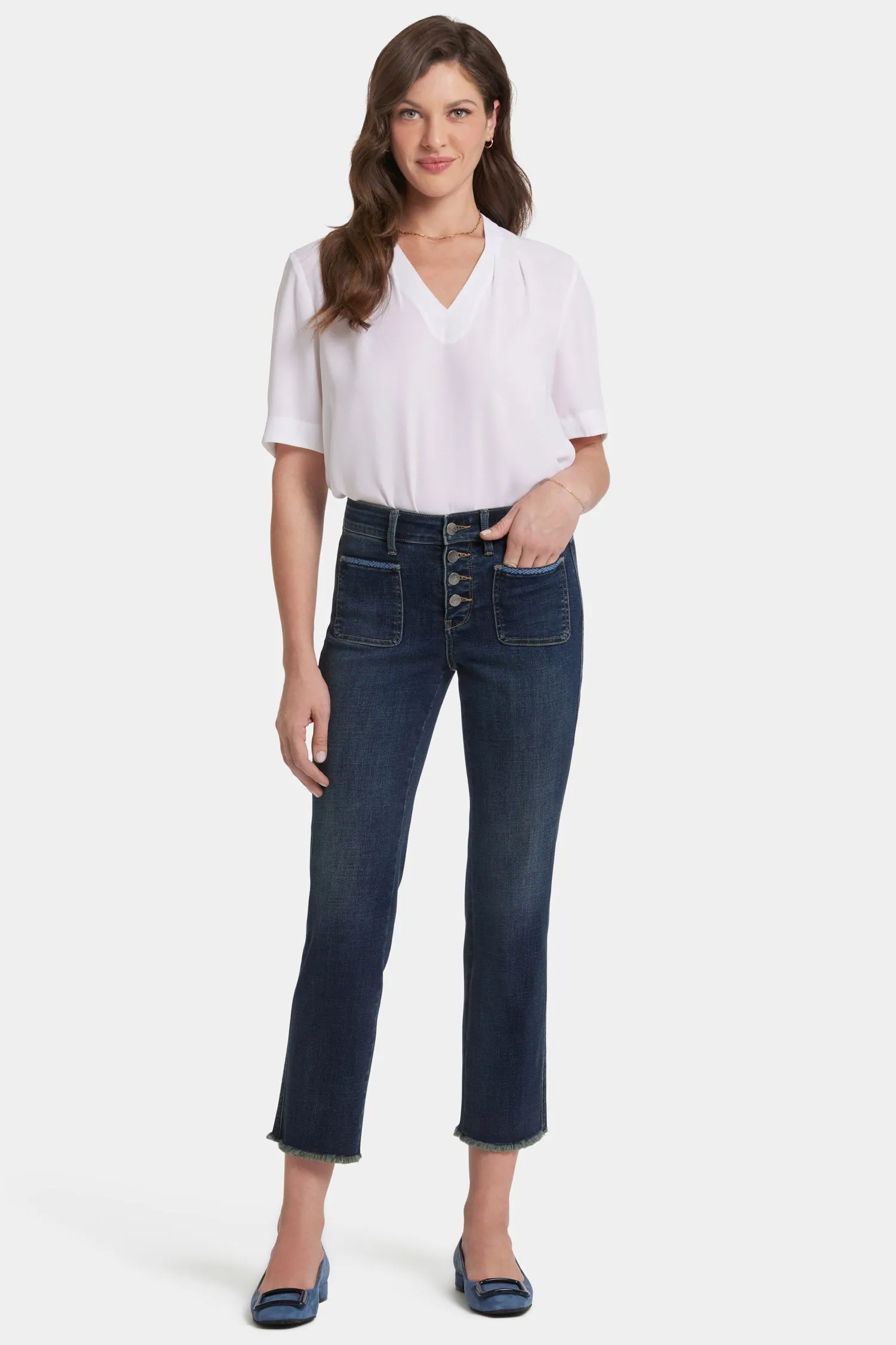 Marilyn Straight Ankle Jeans - Lotus Gardens sold by NYDJ