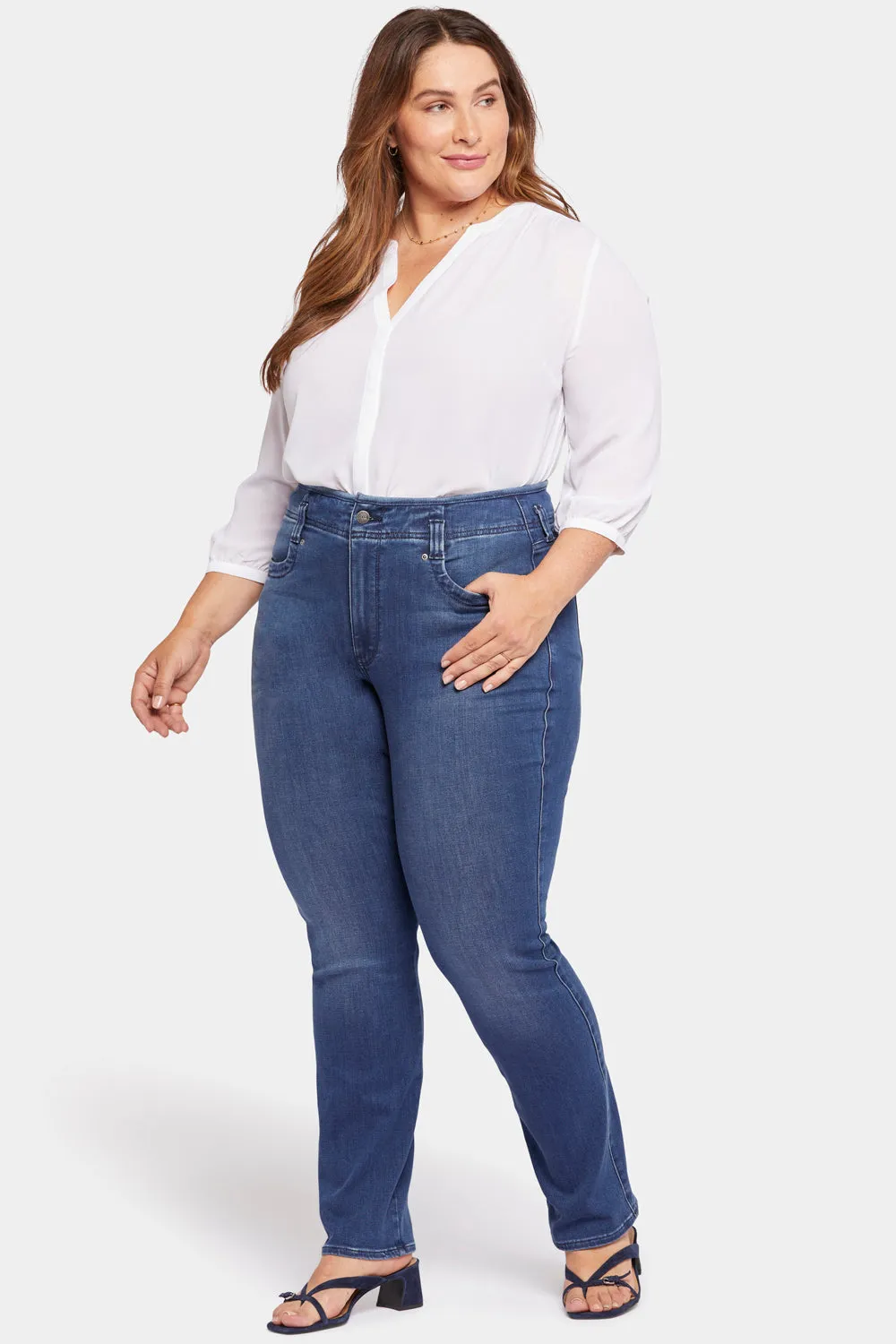 Marilyn Straight Jeans In Plus Size - Rendezvous sold by NYDJ product image thumbnail 4