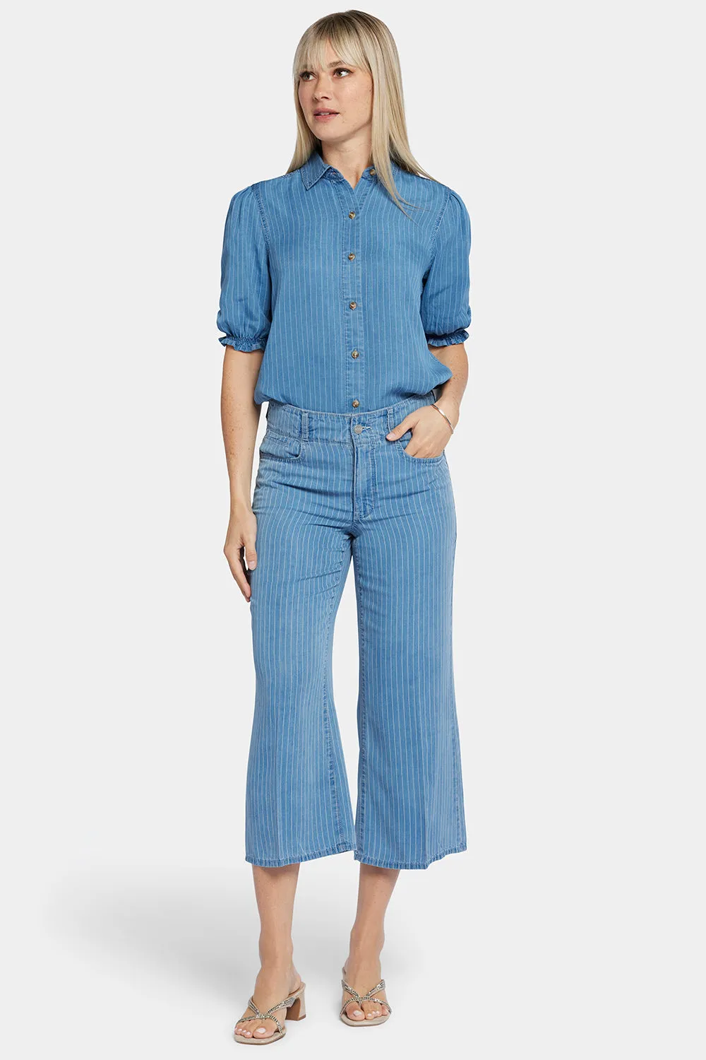 Brigitte Wide Leg Capri Jeans - Light Marine sold by NYDJ