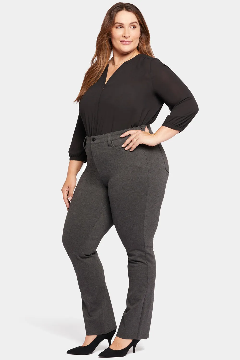 Marilyn Straight Pants In Plus Size - Charcoal Heathered sold by NYDJ product image thumbnail 5