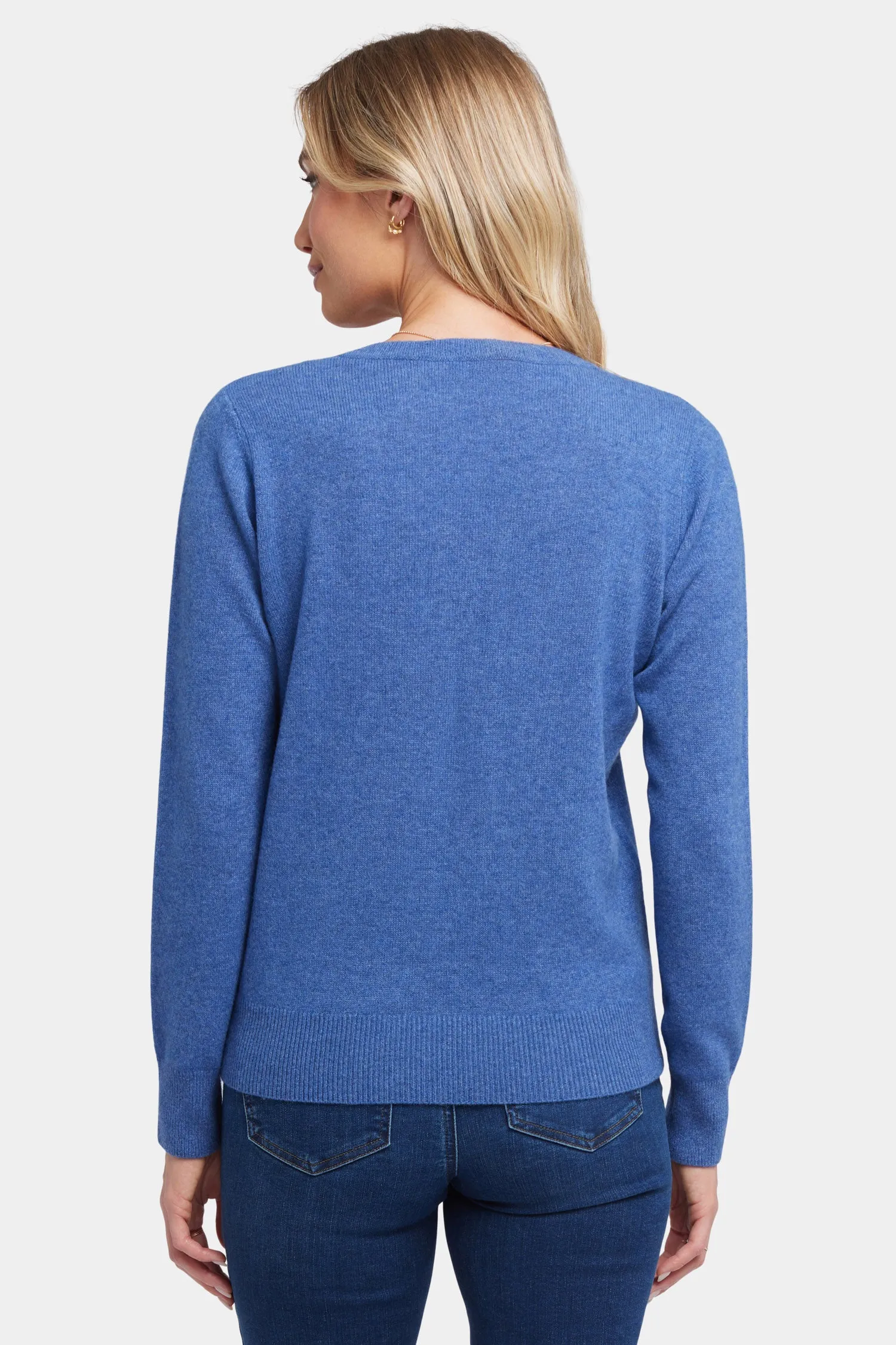 Cashmere Classic V-Neck Sweater - Heather Blue sold by NYDJ product image thumbnail 2