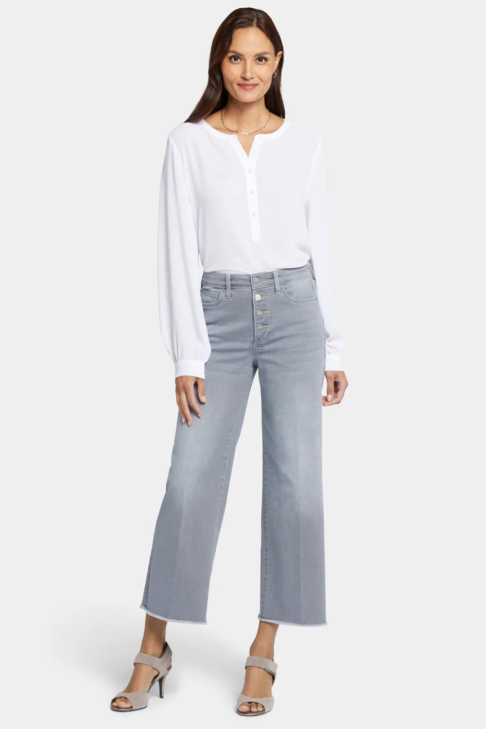 Teresa Wide Leg Ankle Jeans - Rock Sand sold by NYDJ