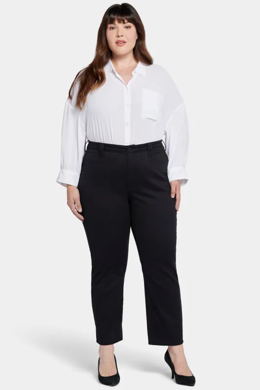 Bailey Relaxed Straight Ankle Jeans In Plus Size - Black sold by NYDJ