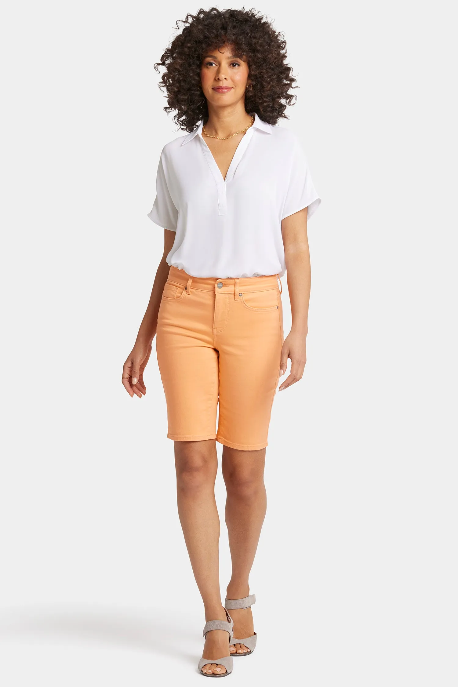 Briella 11 Inch Denim Shorts - Apricot Crush sold by NYDJ product image thumbnail 4