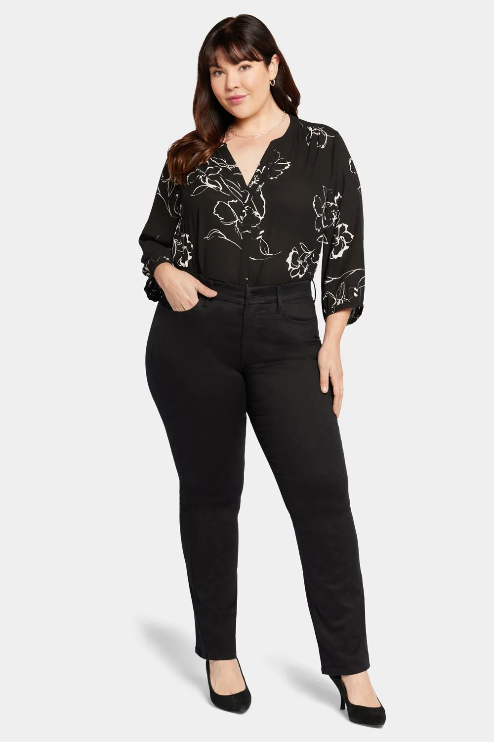 Waist-Match™ Marilyn Straight Jeans In Plus Size - Black sold by NYDJ product image thumbnail 4