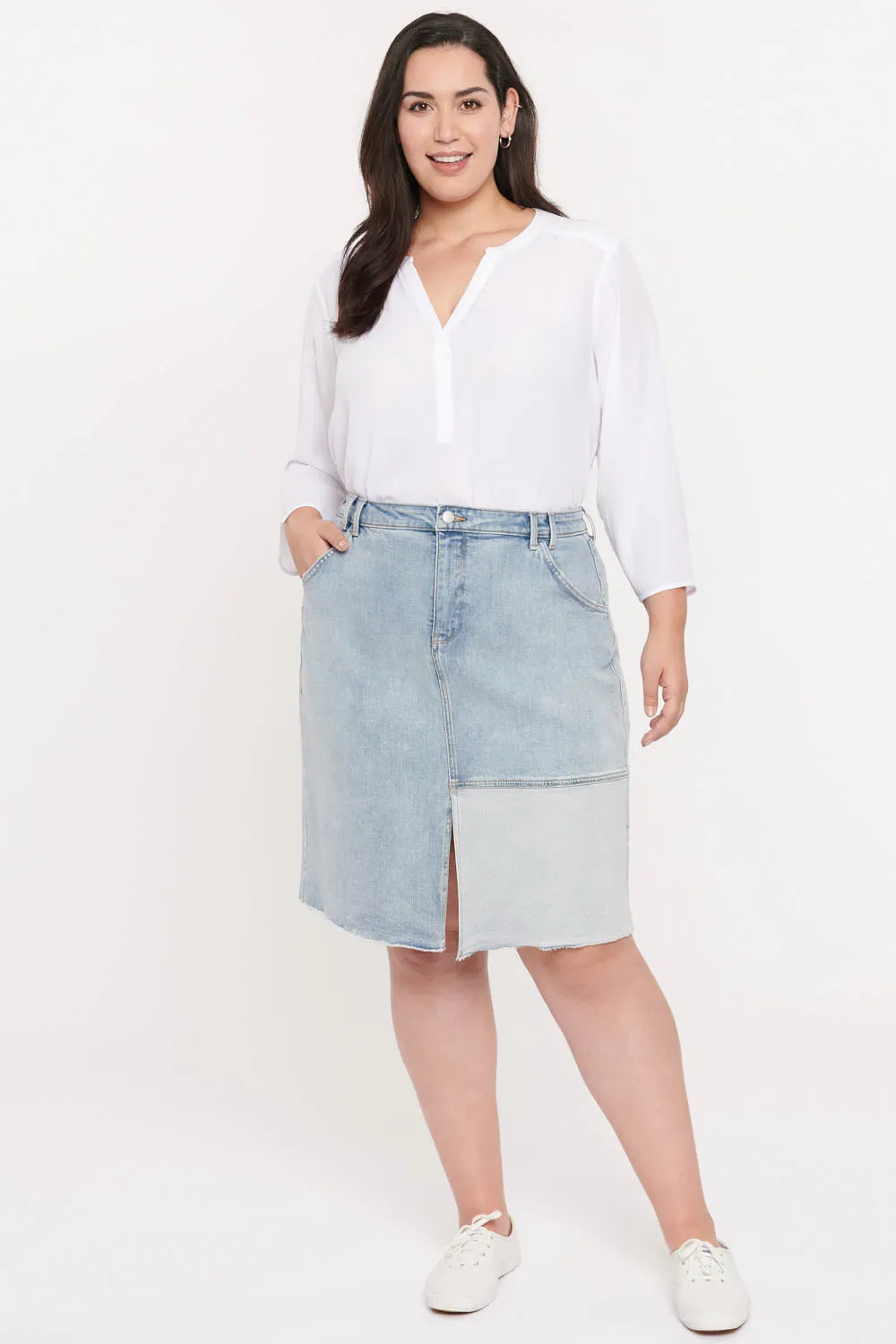 Midi Skirt In Plus Size - Destructed Radiance Base sold by NYDJ product image thumbnail 4