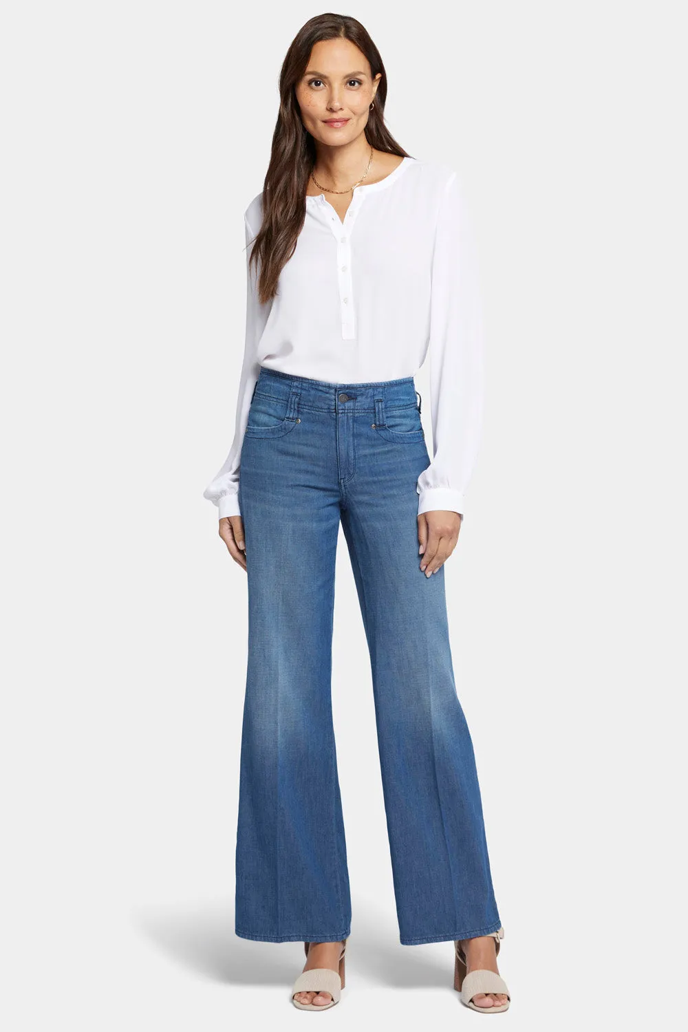 Teresa Wide Leg Jeans - Mission Blue sold by NYDJ