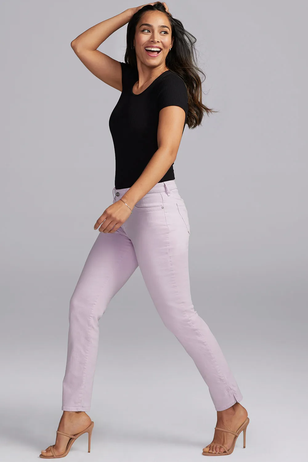 Slim Straight Ankle Jeans In Short Inseam - Lilac Petal sold by NYDJ product image thumbnail 2